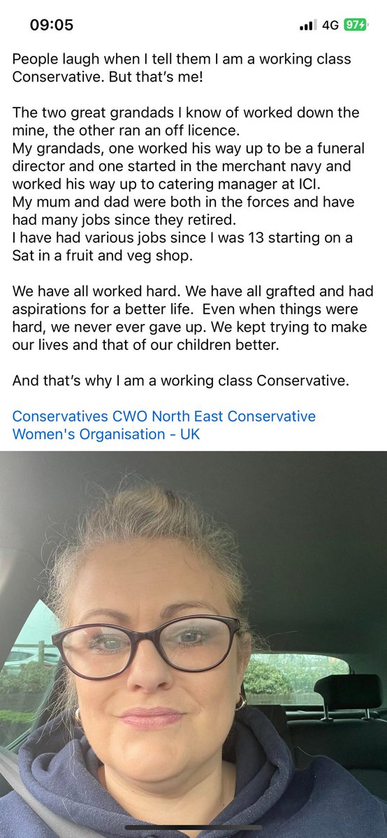 This is what makes me a working class Conservative. @cwowomen @CWONorthEast @Conservatives @Women2Win #WomenInPolitics #Proud