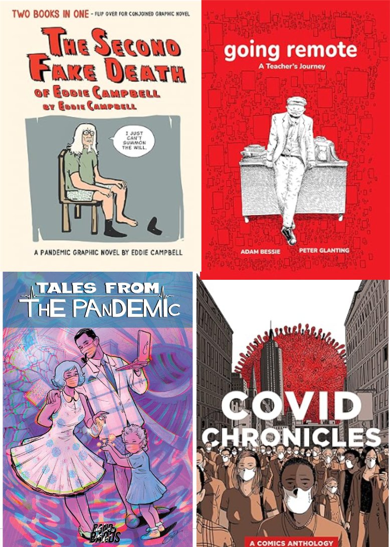 Covid Graphic Novels - 4 yrs since. I look at 4 covid related graphic novels - 2nd fake death of @ecampbelldammit, Going Remote @AdamBessie, Tales from Pandemic @TheOtherMarioC COVID Chronicles: Pierre Boileau graphicmemoir.co.uk/f/covid-graphi…