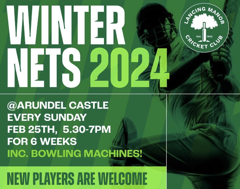 Indoor nets tomorrow at 5:30pm!

📍Arundel Park, Arundel, West Sussex, BN18 9LH (accessed via the left of GWCA solicitors and follow signs to cricket ground) 

We look forward to seeing everyone again and feel free to message if you need any directions 🏏