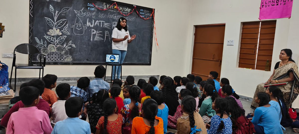 ManyaHarsha_'s tweet photo. As we step in2 the #WorldWaterDay2024 month, #Bengaluru faces acute #WaterCrisis . Blore teen Manya calls fr #WaterForPeace campaign in Schools to spread awarenes on #waterissue &amp; importance to #SaveWater . A pledge is taken fr #waterconservation &amp; #ActNow on  #ClimateEmergency https://t.co/FaPHPUBodN