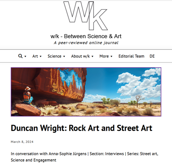 New article on "Street Art, Science &amp; Engagement"! Discover what Dr Duncan Wright – an archaeologist, specialising in Australian Indigenous archaeology – thinks about rock art and public art/graffiti:
between-science-and-art.com/duncan-wright-…
#scicomm #popculture #StreetArt #scistreetart #graffiti