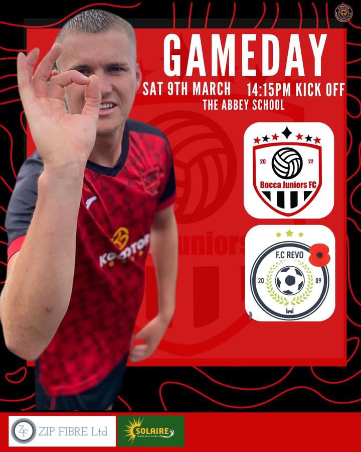 The Sun Is Shining & Ladies & Gentlemen It’s Match Day😍 Saturday 9th March 🗓️ Kent County Division 3 🏆 @fcrevo ⚽️ 14:45 Kick Off ⏰ The Abbey School 🏠 ME13 8RZ 📍 #UpTheBocca❤️🖤