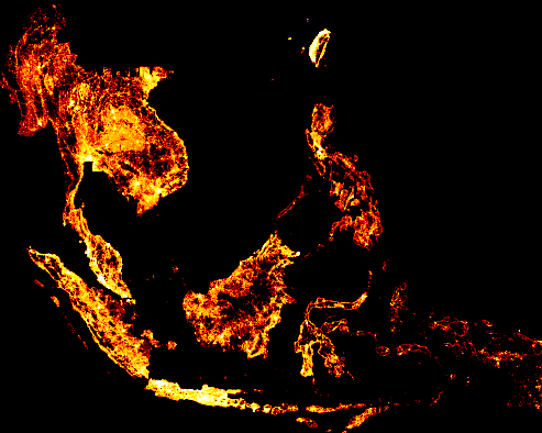 South East Asia Roads Density
#Python #geospatial