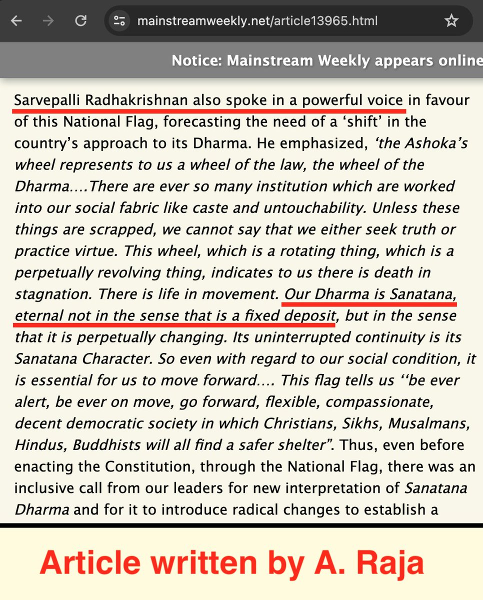 angry_birdu's tweet photo. Justice Anita Sumanth incorrectly attributes a statement to A. Raja which was actually made by Sarvepalli Radhakrishnan

In an article he wrote, A. Raja quoted that speech from Sarvepalli Radhakrishnan. Looks like the Judge mistook it as a statement from A. Raja. https://t.co/FOB60g74GC