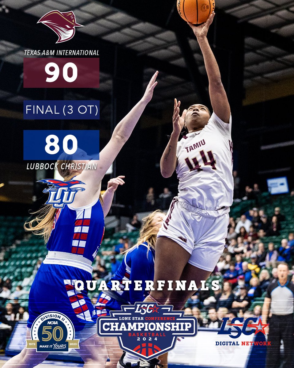 𝙇𝙎𝘾 𝘽𝙖𝙨𝙠𝙚𝙩𝙗𝙖𝙡𝙡 𝘾𝙝𝙖𝙢𝙥𝙞𝙤𝙣𝙨𝙝𝙞𝙥 🏀🏆 The @TAMIUAthletics Dustdevils advance❗️ #LSCwbb | #D2wbb