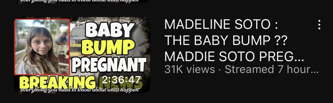Chronicles of the shady (@shadychronicle) on Twitter photo Great job <a href="/youtube/">YouTube</a> <a href="/TeamYouTube/">TeamYouTube</a> <a href="/YouTubeCreators/">YouTube Creators</a> A 13 year old girl, Madeline Soto life was taken. Law enforcement has not said a word about what is on this thumbnail. #dollyvision covers true crime, lives with a RSO and makes thumbnails like this 😡😡beyond outraged 😡😡 Great job <a href="/youtube/">YouTube</a> <a href="/TeamYouTube/">TeamYouTube</a> <a href="/YouTubeCreators/">YouTube Creators</a> A 13 year old girl, Madeline Soto life was taken. Law enforcement has not said a word about what is on this thumbnail. #dollyvision covers true crime, lives with a RSO and makes thumbnails like this 😡😡beyond outraged 😡😡