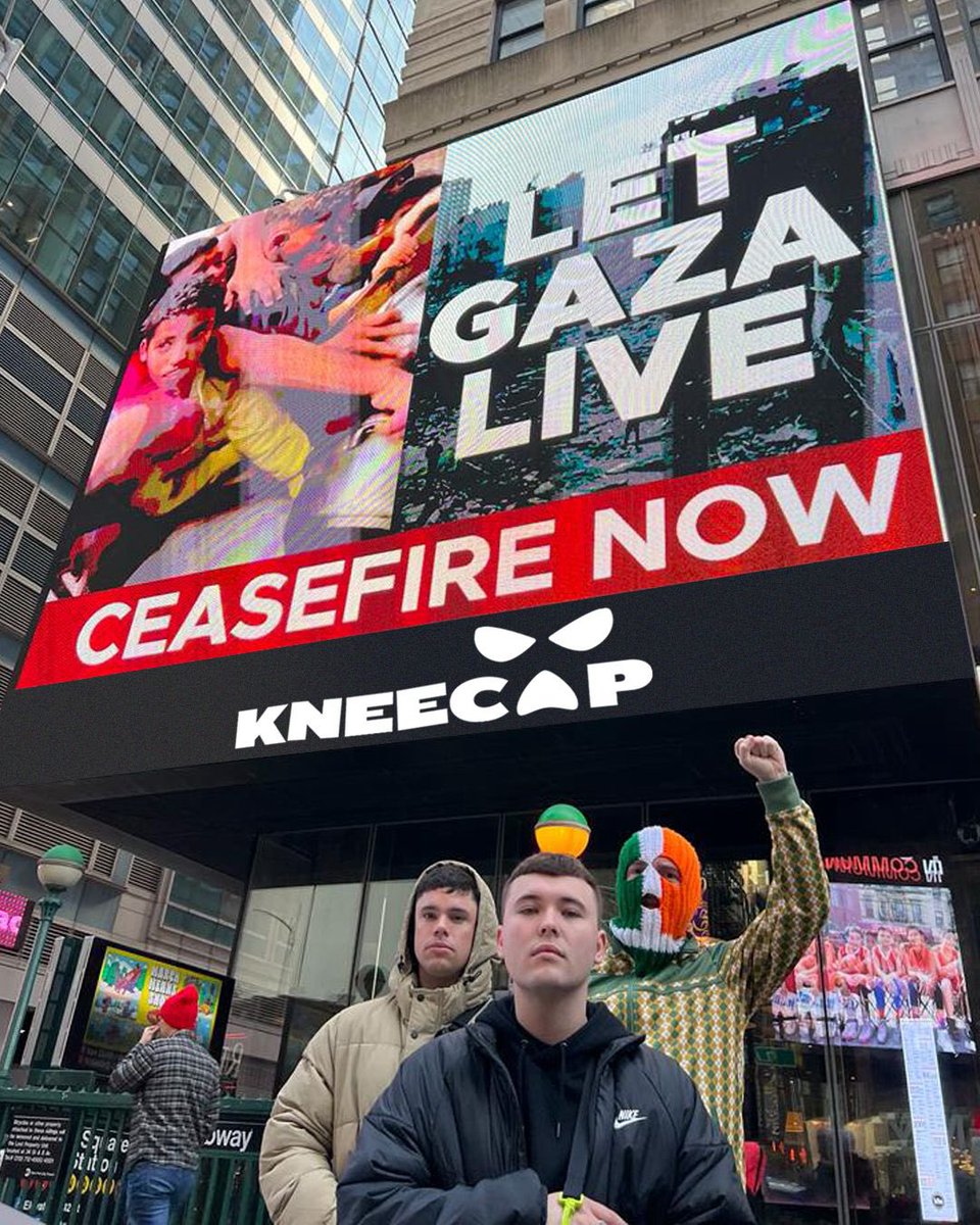 KNEECAPCEOL's tweet image. A message ahead of our appearance on the Tonight Show. 🇮🇪 🤝🇵🇸