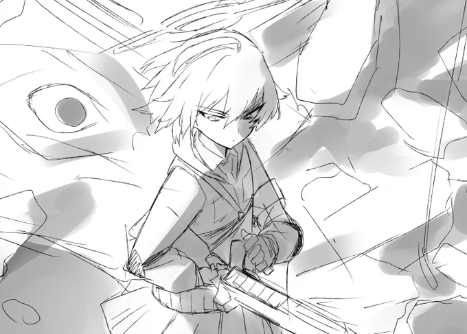 ホシノの絵のラフ 