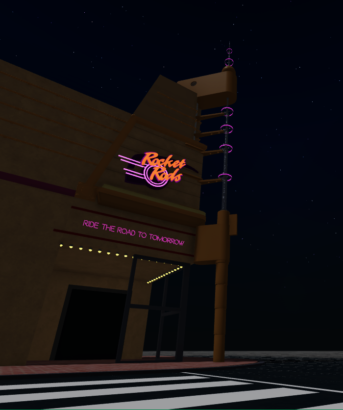 bclovertv's tweet photo. New building recreation of Rocket Rods from Disneyland, 1998. (Including first 3D modeled sign)
#Roblox #RobloxDev #Disney https://t.co/ACAOv4UbaY