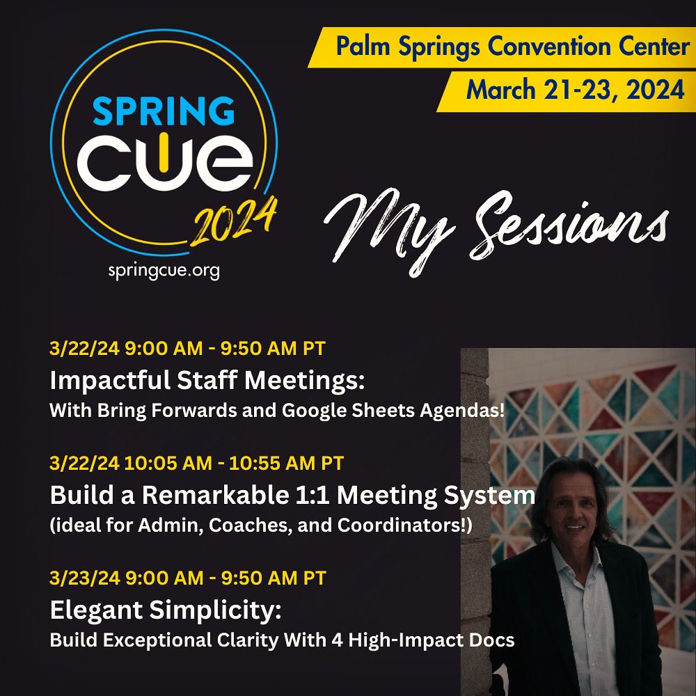 🌴🌴🌴🌴🌴🌴 Only two weeks away! Looking forward to leading sessions for the Admin Strand at #SpringCUE in Palm Springs. I love this conference, I love Palm Springs, and I love my awesome peeps in California! ❤️☀️🌴 #WarmDemanders