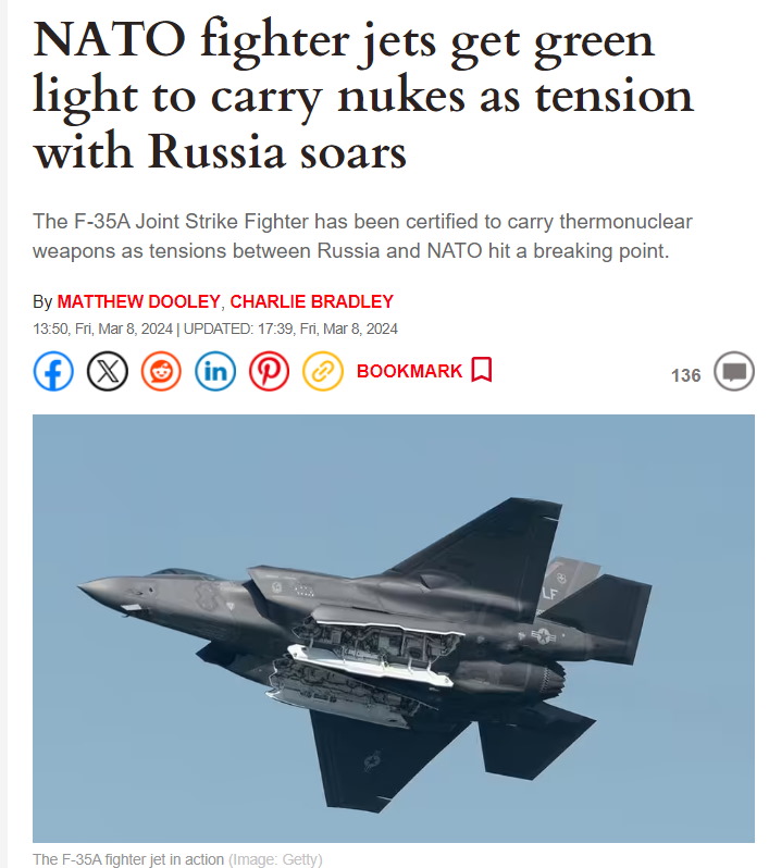 Canada is buying 88 #F35 stealth fighters designed for first strike attacks & are now certified to carry B61-12 tactical nuclear bombs. This procurement violates 🇨🇦's commitment to the Nuclear Non-Proliferation Treaty & should be cancelled. @nofighterjets @LMathys @ElizabethMay