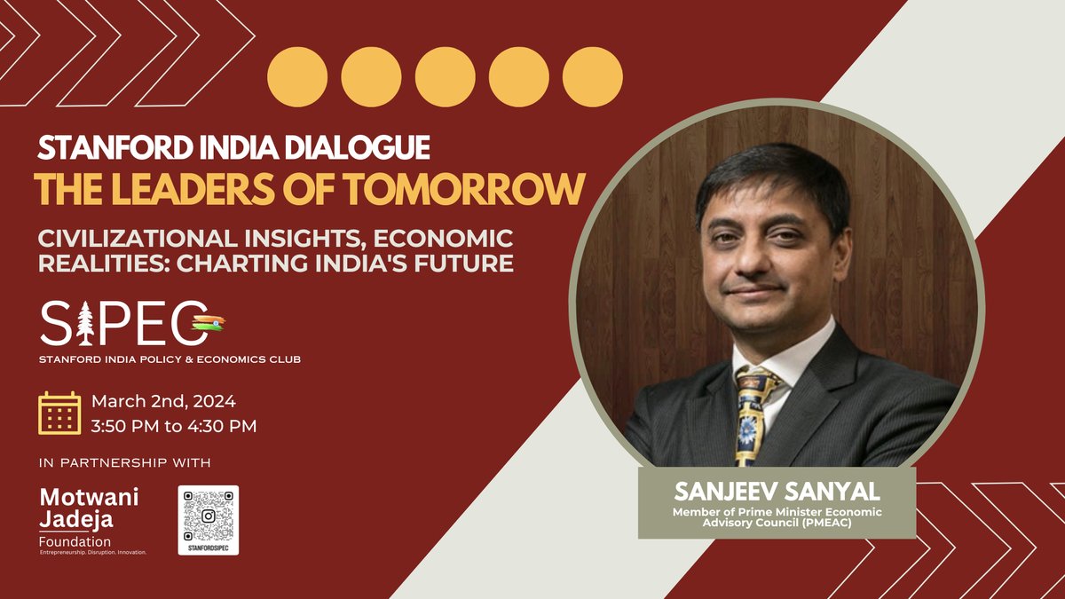 The eighth session of the #LeadersOfTomorrow conference was a fireside chat between <a href="/sanjeevsanyal/">Sanjeev Sanyal</a>, a member of the Economic Advisory Council to the Prime Minister (<a href="/EACtoPM/">EAC-PM</a>), and the student moderator Prakhar Goel. The discussion traversed the intricate weave of India's