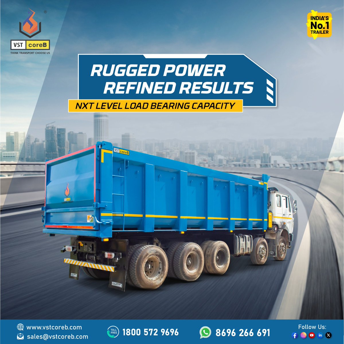 Unleash the power of rugged reliability with Tipper Rugged Power! Our heavy-duty trucks are built to conquer any challenge, ensuring refined results for your business. 
#vstcoreb #trailers #trailermanufacturer #tiptrailer #tippingtrailer #flatbedtrailer #skeletaltrailer