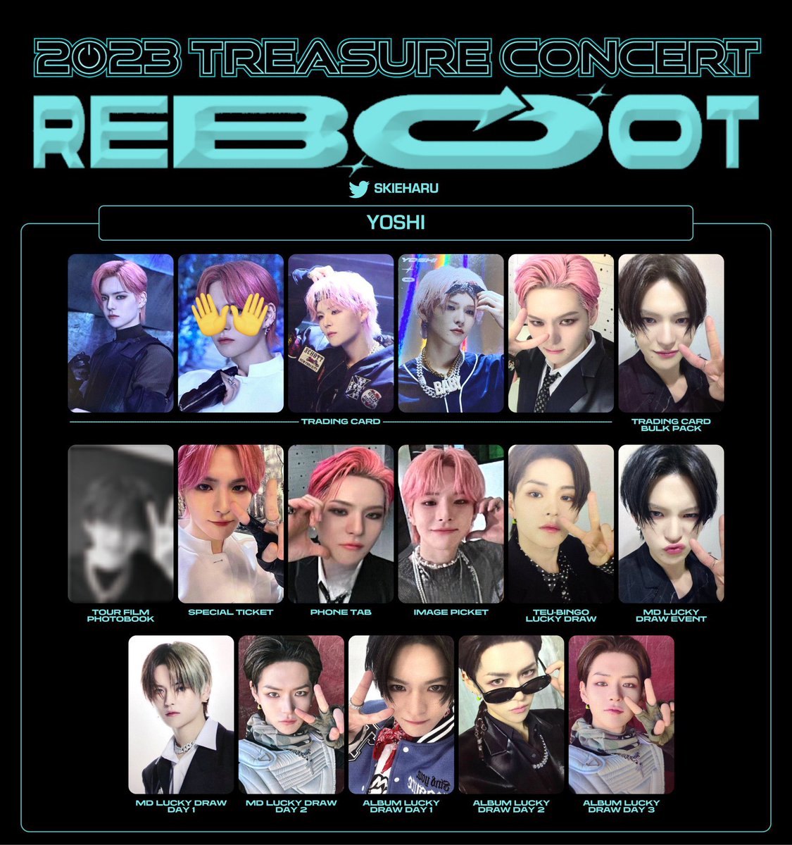 tr_astro__04's tweet photo. treasure concert トレカreboot 交換 SEOUL

譲))1枚目（ジュンギュ、ジェヒョク、アサヒ、ドヨン、ハルト）

求))2枚目ヨシ又は未所持ヨシ

お心当たりの方はリプ又はdmお願いいたします。
同日郵送での取引となります。
#Treasure交換 #TREASURE_GOODS https://t.co/ifXbljKJDf