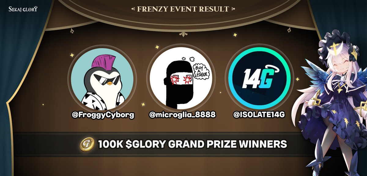 As the dust settles, the victors emerge bloody but content with their success. Congrats to this week's FRENZY winners (Top 50)! Grand Prize winners: @microglia_8888 @FroggyCyborg @ISOLATE14G We will be holding more events like this in the future with different twists and