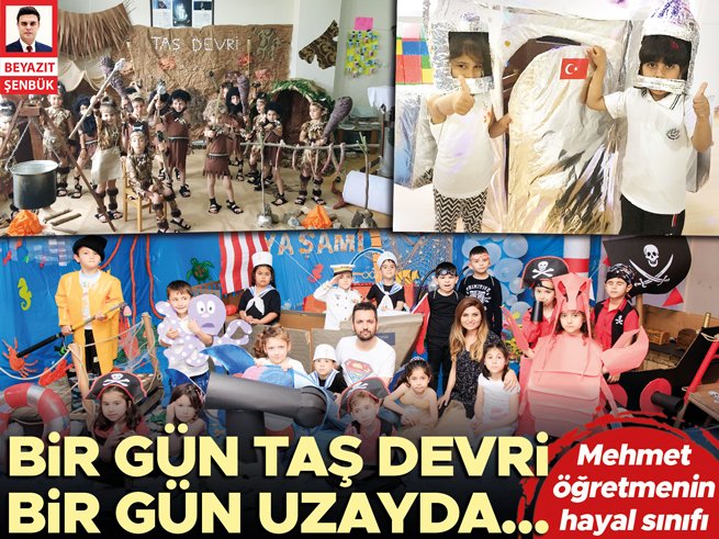 Mehmet öğretmenin hayal sınıfı... Bir gün taş devri bir gün uzayda... 🖊️@SenbukB haberi hurriyet.com.tr/gundem/mehmet-…