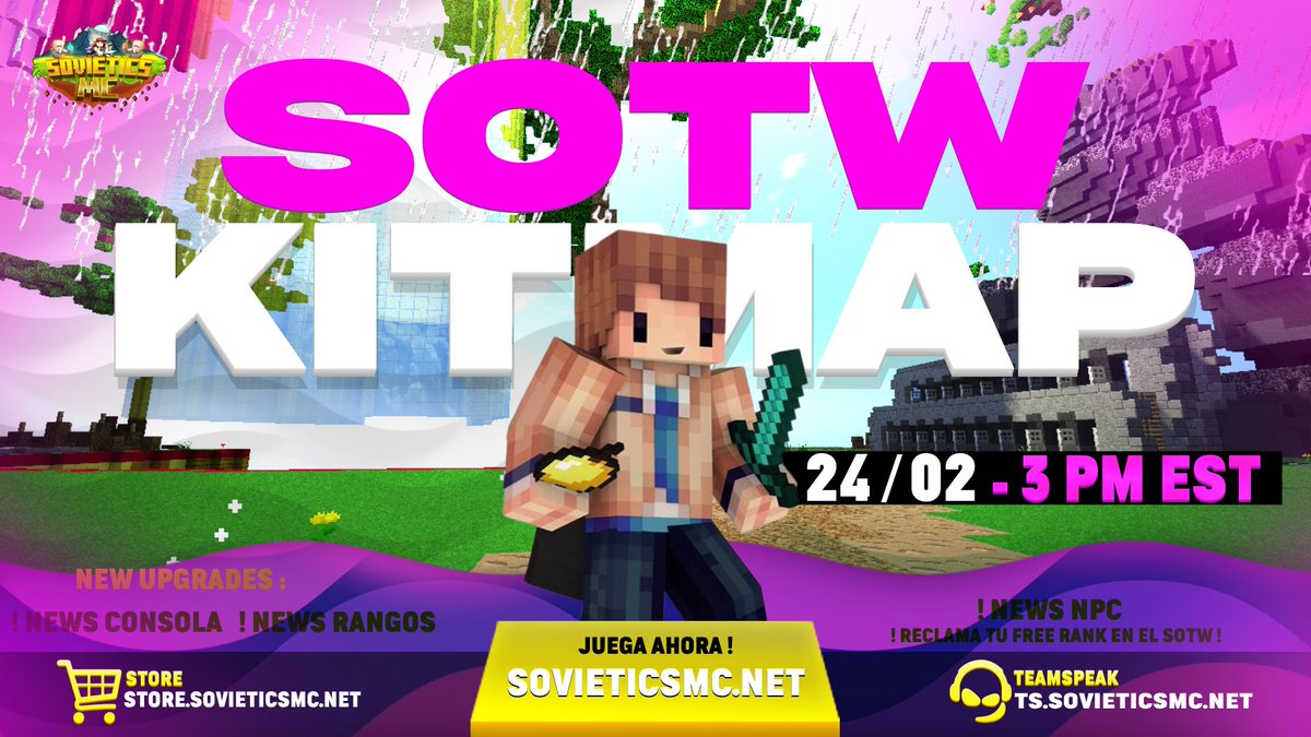 ¡Bienvenidos a SovieticsMC Kitmap! 📷 ¡Prepárate para la acción y la emoción en nuestro servidor de Kitmap, donde la batalla nunca termina y la diversión nunca se detiene! ,Sotw De Kitmap 24 -02 , Sotw pasado Online Kitmap