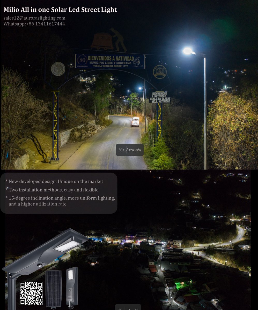 Share the project pictures from one of the customers.
New developed all-in-one solar street light.
With unique and beautiful design. two installation methods, easy and flexible. 15-degree inclination angle, more uniform lighting.

Whastapp:+86 13411617444

#solarstreetlight #led