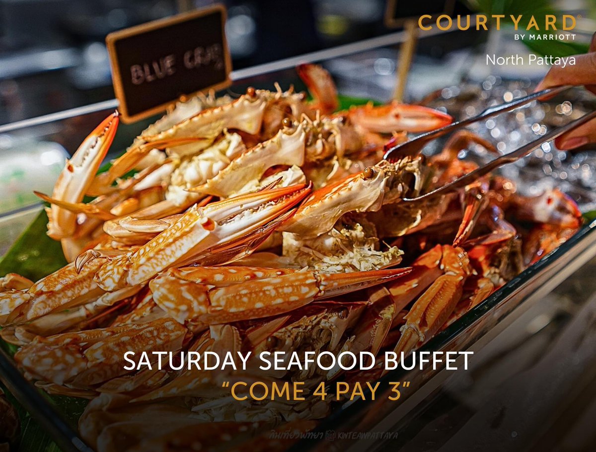 CourtyardNP's tweet photo. 🌊Savor the flavors of our '𝐁𝐁𝐐 𝐒𝐄𝐀𝐅𝐎𝐎𝐃 𝐁𝐔𝐅𝐅𝐄𝐓' with our special 'Come 4, Pay 3' promotion! Delight in a diverse selection of delectable seafood dishes. Whether it's a day out with the family or a friendly get-together, elevate your Saturday dining experience. https://t.co/lTysaZH5B2