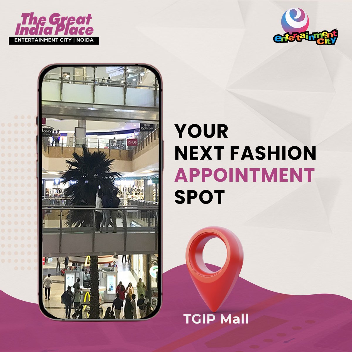 greatindiaplace's tweet image. Step into style at our next fashion destination, nestled within the chic confines of TGIP Mall🎀✨

Shop now 🛍️
.
.
.

#TGIPMallStyle #TGIPMagic #TGIPMallFashion #ShopTime #ShoppingMall #MallFun #VisitUsNow #ExplorePage