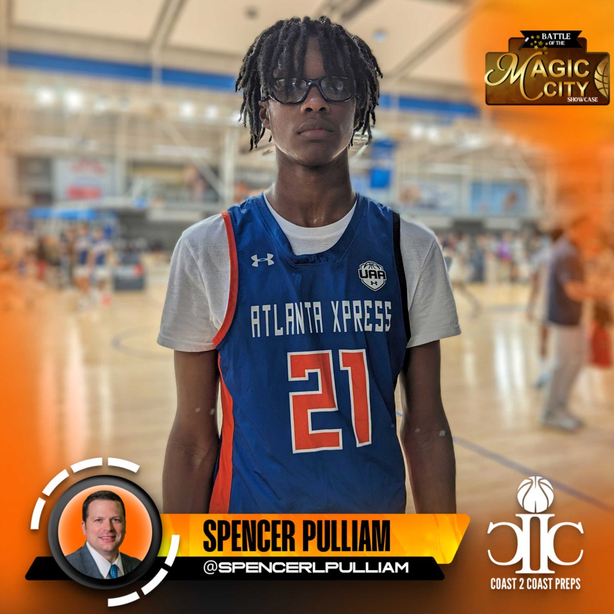 Spencer Pulliam (@spencerlpulliam) on Twitter photo 📍#BattleoftheMagicCity (AL)🪄
📂 Atlanta Xpress (<a href="/AtlXpress/">The Atlanta Xpress</a>)
👤 Tenaje Freeman (<a href="/Tenajefreeman21/">Tenaje Freeman</a>)
📝 2028 6'8"+ F Tenaje Freeman was a Day 1 standout and is quickly emerging as one of the Southeast region's top post prospects in his class. His improvements during the last year 📍#BattleoftheMagicCity (AL)🪄
📂 Atlanta Xpress (<a href="/AtlXpress/">The Atlanta Xpress</a>)
👤 Tenaje Freeman (<a href="/Tenajefreeman21/">Tenaje Freeman</a>)
📝 2028 6'8"+ F Tenaje Freeman was a Day 1 standout and is quickly emerging as one of the Southeast region's top post prospects in his class. His improvements during the last year