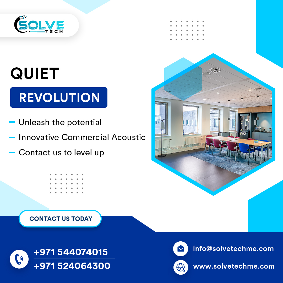 SolveTechLLC's tweet image. ✨ QUIET REVOLUTION ✨

Upgrade your workspace with SolveTech&apos;s Commercial Acoustic Engineering Services in Dubai, UAE.

Contact Us today to level up your workspace!

📞 +971 524064300 
📧 info@solvetechme.com
🔗solvetechme.com/commercial-aco…

#SolveTech #CommercialAcoustics
