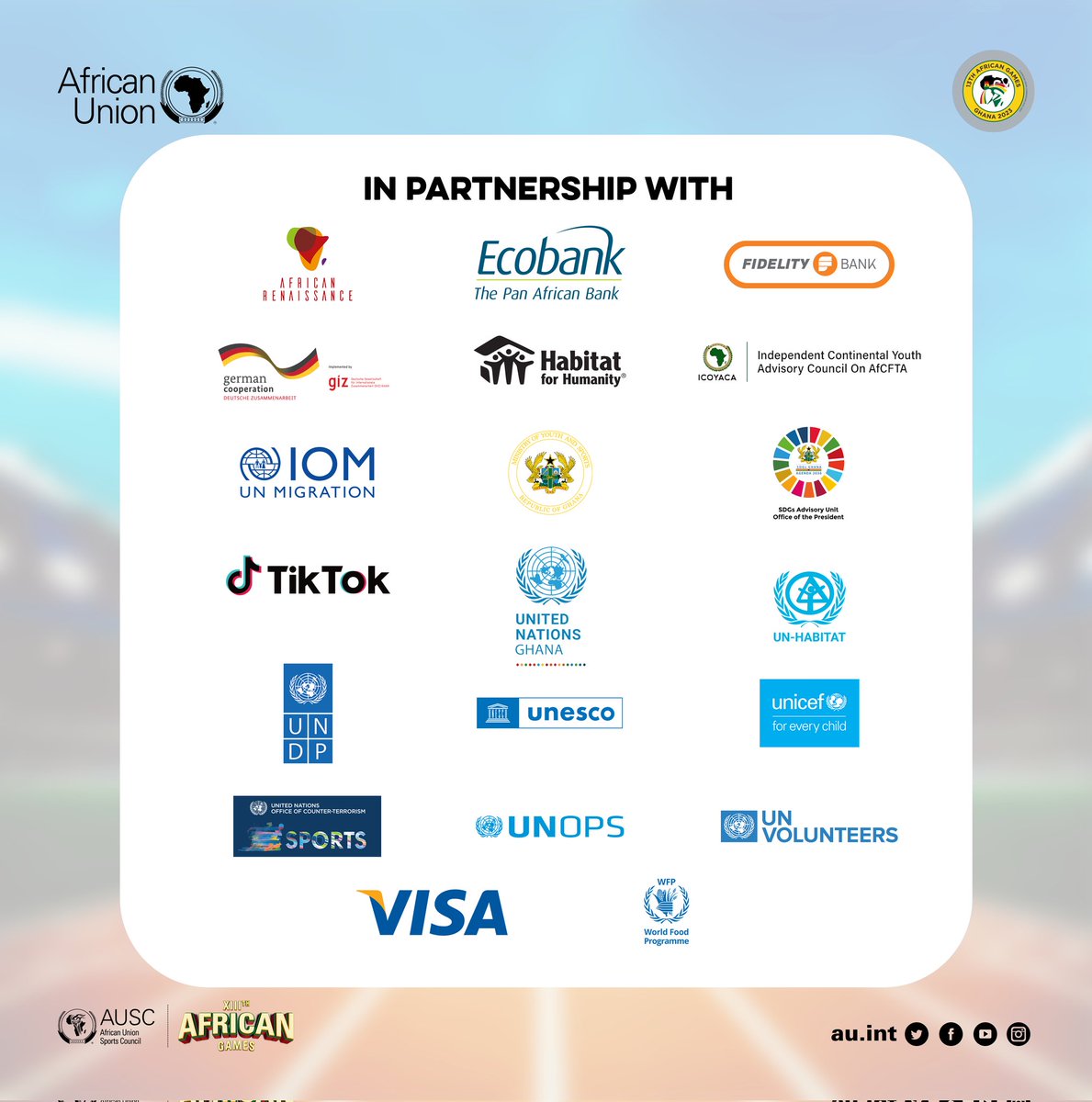 The day is finaly here 💥 Join the @AUYouthProgram's Youth Pavilion for a range of activities on the sidelines of the 13th #AfricanGames! Scan the QR code or visit the link below to stay up to date! 📍: Fan Zone (Opposite University Ghana Stadium) 🔗:t.ly/-7d-3