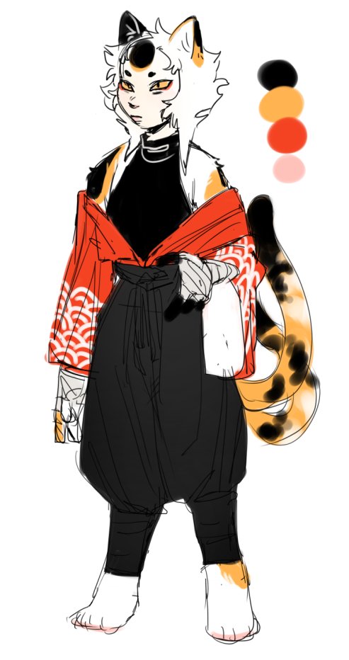 Katharpy's tweet image. nekomata tabaxi monk thats lived alone on the mountain for too long and is now socially awkward