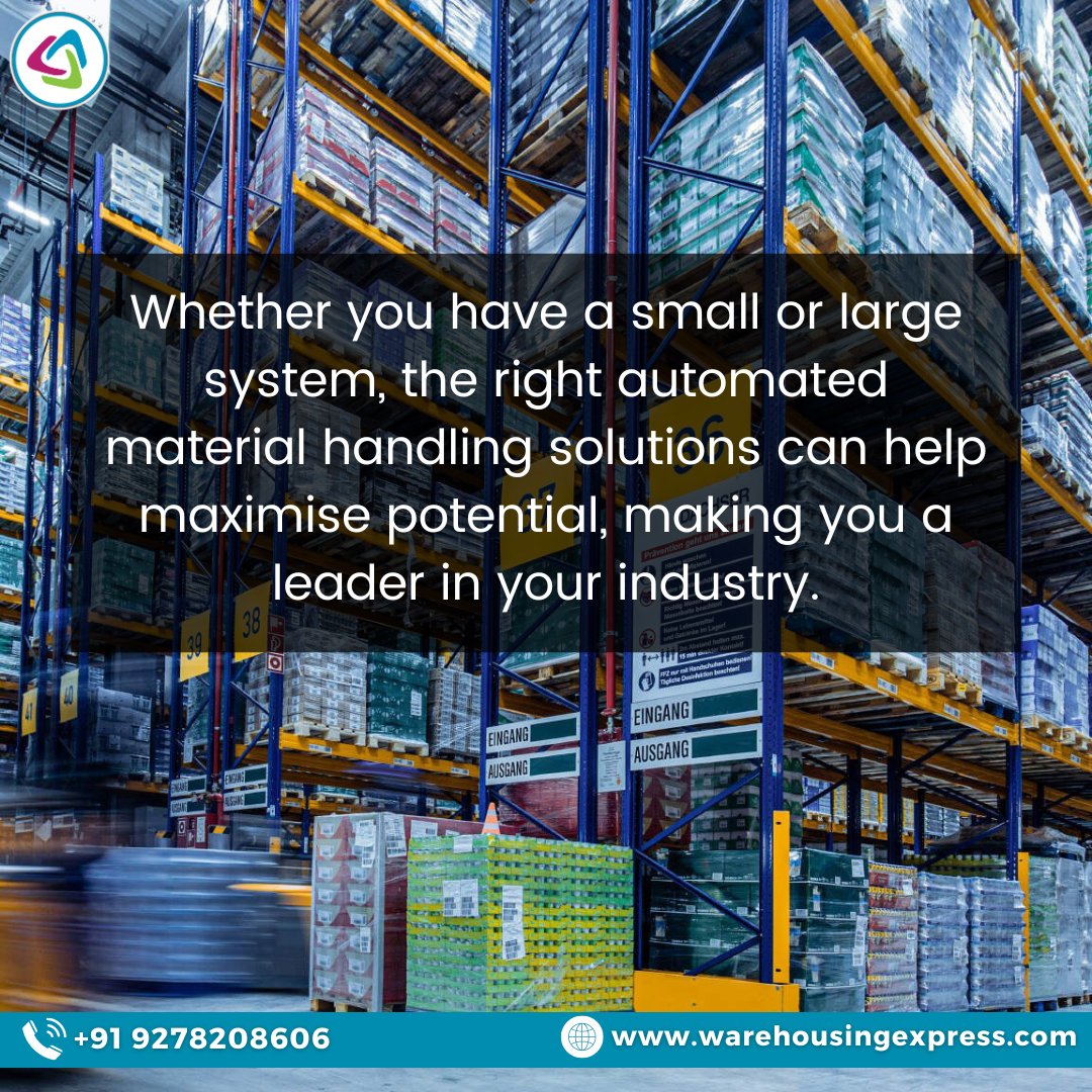 WarehousingExpr's tweet image. Whether you have a small or large system, the right automated material handling solutions can help maximise potential, making you a leader in your industry.

#AutomatedMaterialHandling #IndustryLeader #Efficiency #MaximisePotential #SmallBusiness #LargeBusiness #MaterialHandling