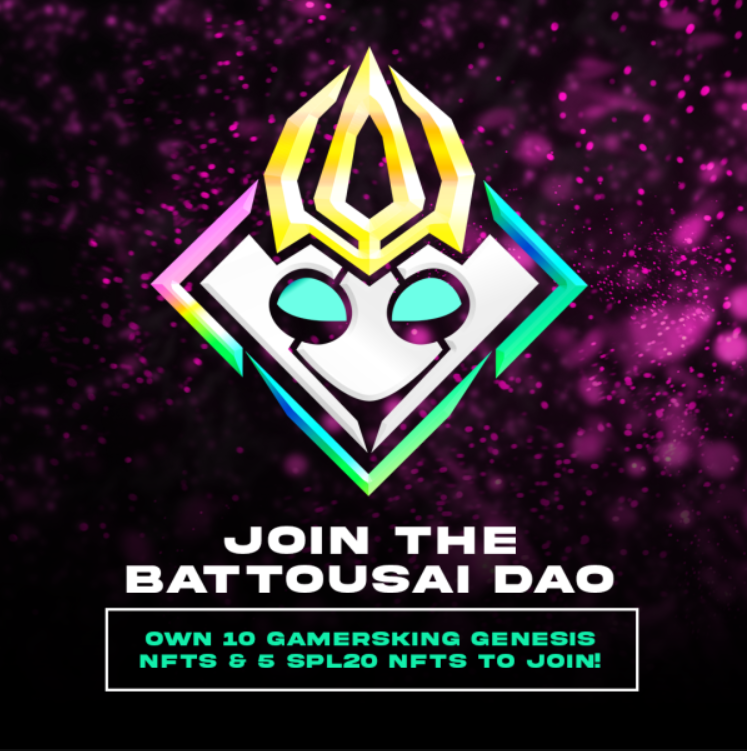 BattousaiDAO's tweet photo. More member more FUN! Been discussed with the team and its approved!

Fund 2 Earn gonna be introduce to our DAO member!

Here is the link to fulfill the requirement👇

Gamersking NFT x10
https://t.co/cqyzm7uTHP

Btosai SPL 20 x5
https://t.co/70aOpW4VQs https://t.co/t1roq0eaCo