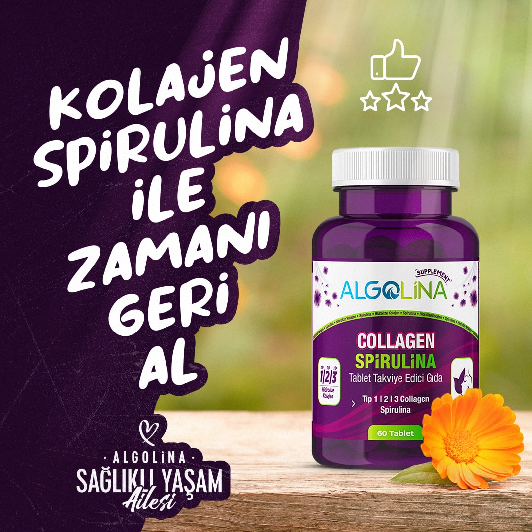 Kolajen + Spirulina ile zamanı geri almaya hazır olun!
Gerçek kolajen ve spirulina içeren Türkiye'nin ilk tableti Algolina'da... Detaylar algolina.com 'da

#spirulina #kolajen #collagen #collagenpeptides #protein