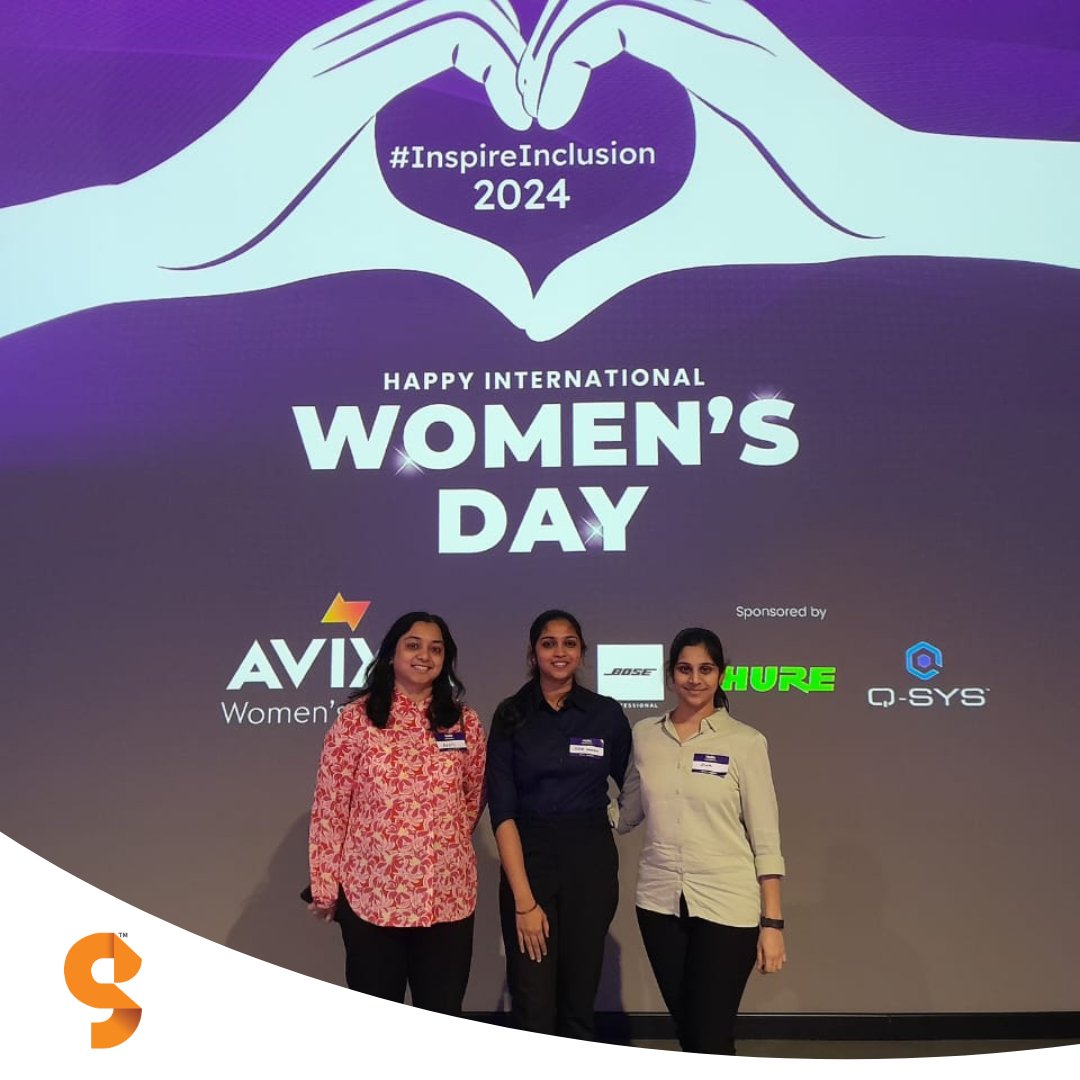 Sruthi Keerthana and Sneha Mariam Iype from Granteq, along with Arohi  Pathak from NMK, celebrated International Women's Day as inspiring women in  AV with the AVIXA Women's Council. #womeninav #InspireInclusion  #happywomensday #WomensDay #, image size:1080x1080