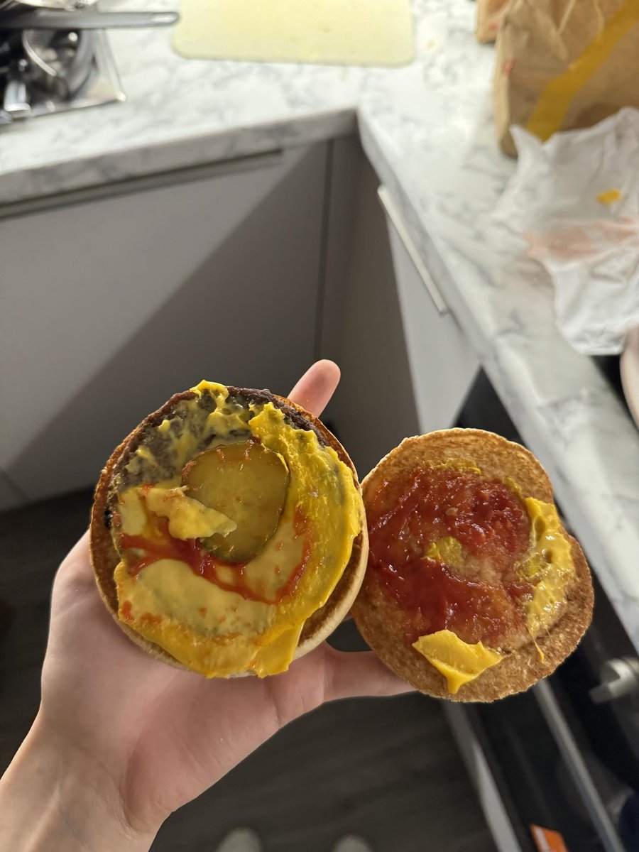 james_masheter's tweet photo. @McDonaldsUK 
We’d had vouchers many times before, but can you get in touch with the Salford location as it senses that every single time we order there’s a mistake. Surely we can’t be the only ones this is happening to? No pickles and no patty on this order… https://t.co/ljJId2ECUg