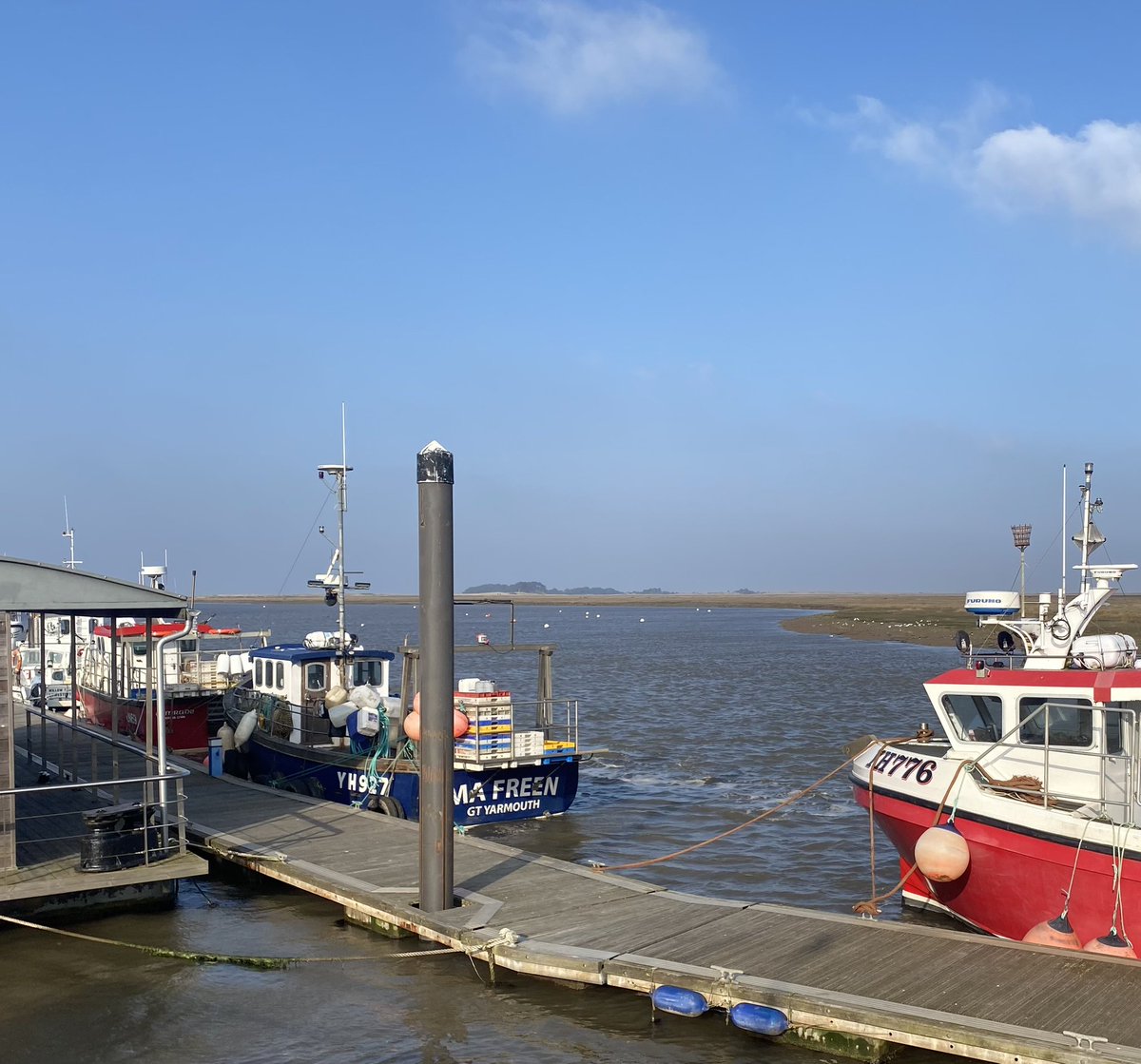 Morning has broken at the #PortofWells #NorthNorfolkCoast #WellsNexttheSea we still have that fresh easterly wind, Brrr ! “ Fresh Air & Freedom”