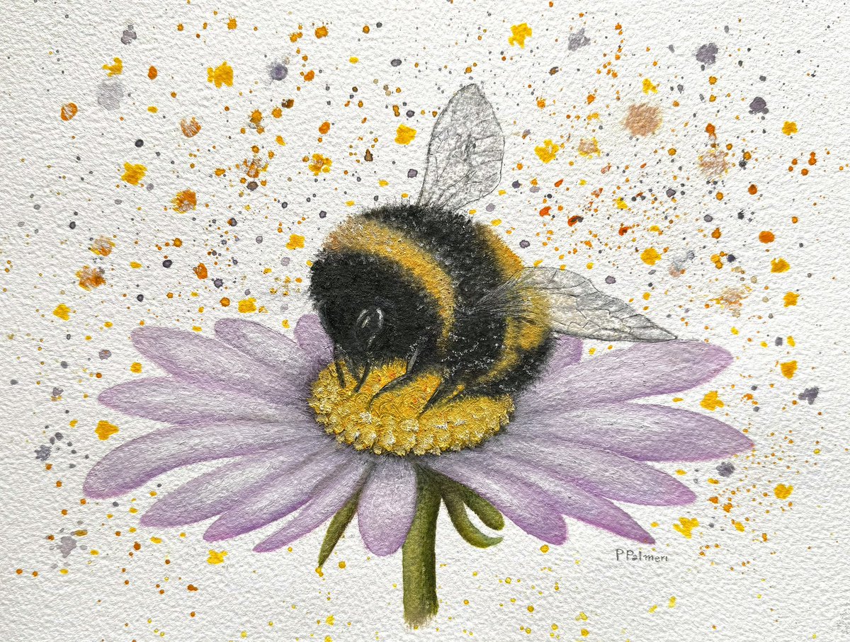 New work ‘Bumblebee’ 🐝 Mixed media, 30x22 cm #bee #bumblebee #ArtistOnTwitter #arte #artwork #environmentalawareness #pollinators #pollinatorfriendly #ecofriendly #mixedmedia #abeja #petrapalmeriart #followers #fans #guernsey