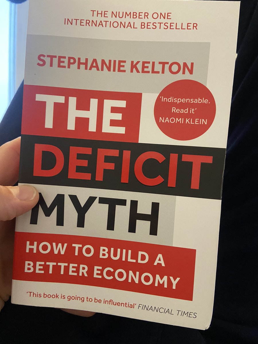 Fantastic book, reframes my conception of how our economy works. Paradigm shift that can rejuvenate our political debates for the better. It also only shifts our problems, but its a start. We should worry about inflation & productivity rather than deficits. @StephanieKelton 9/10