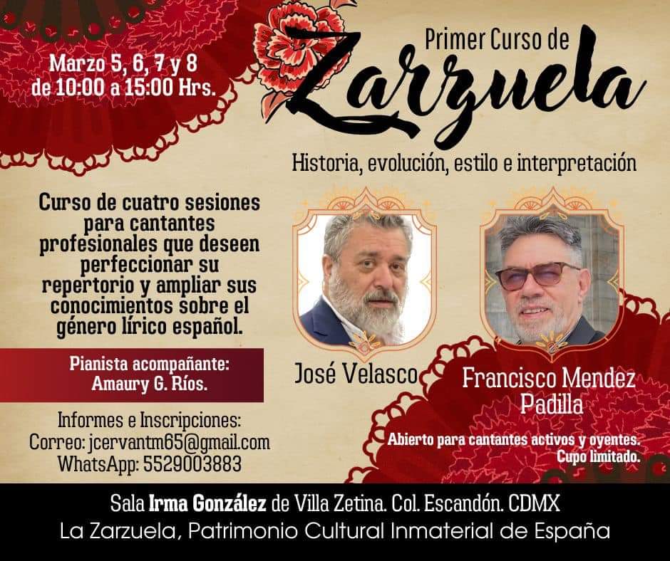 Fin del Primer Curso de Zarzuela impartido por los Mtros. Francisco Méndez Padilla, José Velasco y Polo Falcon.

¡Que viva la Zarzuela!

Presencia del <a href="/ConservatorioMX/">CONSERVATORIO MX</a> #OrgulloConservatoriano #tenor #Zarzuela #Quevivalazarzuela #talentomexicano