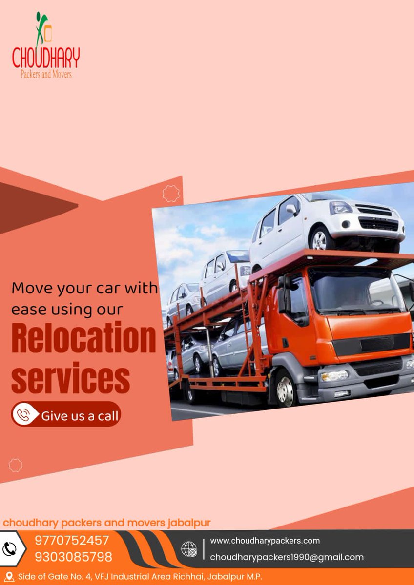 ChoudharyPacker's tweet image. Choudhary Packers and Movers jabalpur is a renowned movers and packers in Jabalpur providing prompt and reliable packing and moving services at competitive prices. 
Call/WhatsApp:-+91-9770752457
choudharypackers.com/#packersandmov… #choudharypackersandmovers
