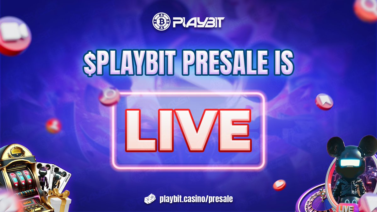 PlayBit_Space's tweet photo. 🎉OFFICIAL: #PLAYBIT PRESALE IS LIVE

The moment we've all been waiting for is here - the PlayBit #Presale is officially LIVE🎁🎁

1️⃣Access https://t.co/7tAobRIcJm &amp; connect your wallet
2️⃣Enter your amount &amp; choose the payment methods
3️⃣Confirm your transaction

Join now!!! https://t.co/xFDbbQYQ11