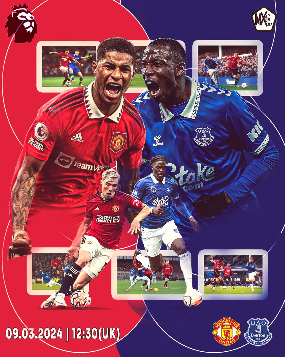 matchdayxtra's tweet photo. Following the Manchester derby defeat, Manchester's response in today's Old Trafford clash against Everton will determine their strength for a potential run at the top 4. The pivotal match awaits as they strive for a resurgence in league standings. https://t.co/5gui8GA0ST