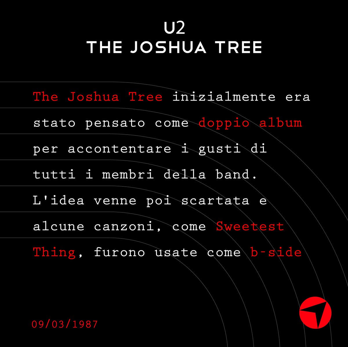 RadioFrecciaOf's tweet image. Usciva 37 anni fa The Joshua Tree

Scopri alcuni aneddoti sull&apos;album capolavoro degli U2👇

#onthisday #theJoshuaTree