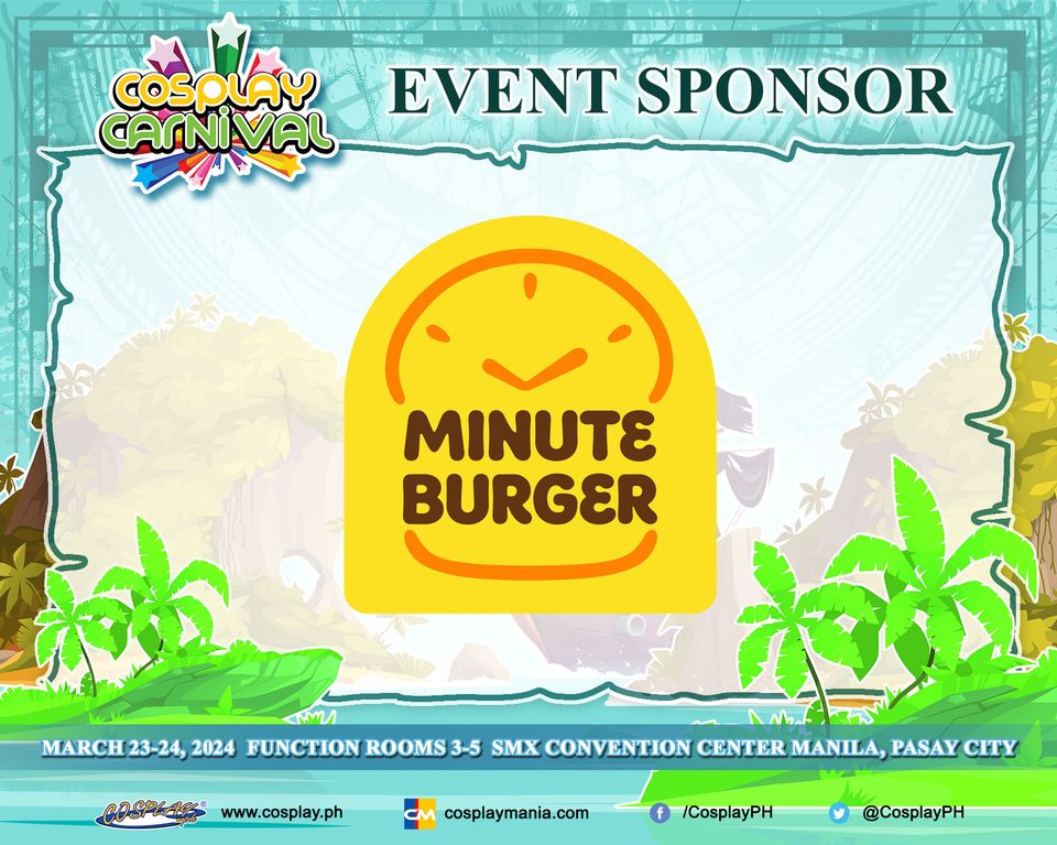CosplayManiaPH's tweet photo. Ahoy Matey! Minute Burger is coming aboard for 𝐂𝐨𝐬𝐩𝐥𝐚𝐲 𝐂𝐚𝐫𝐧𝐢𝐯𝐚𝐥 𝟐𝟎𝟐𝟒!

𝐓𝐢𝐜𝐤𝐞𝐭𝐬: https://t.co/Pl4vDDkDWs

#Cosplay #Cosplayph #CosplayCarnival2024 https://t.co/oIlghyFiB6