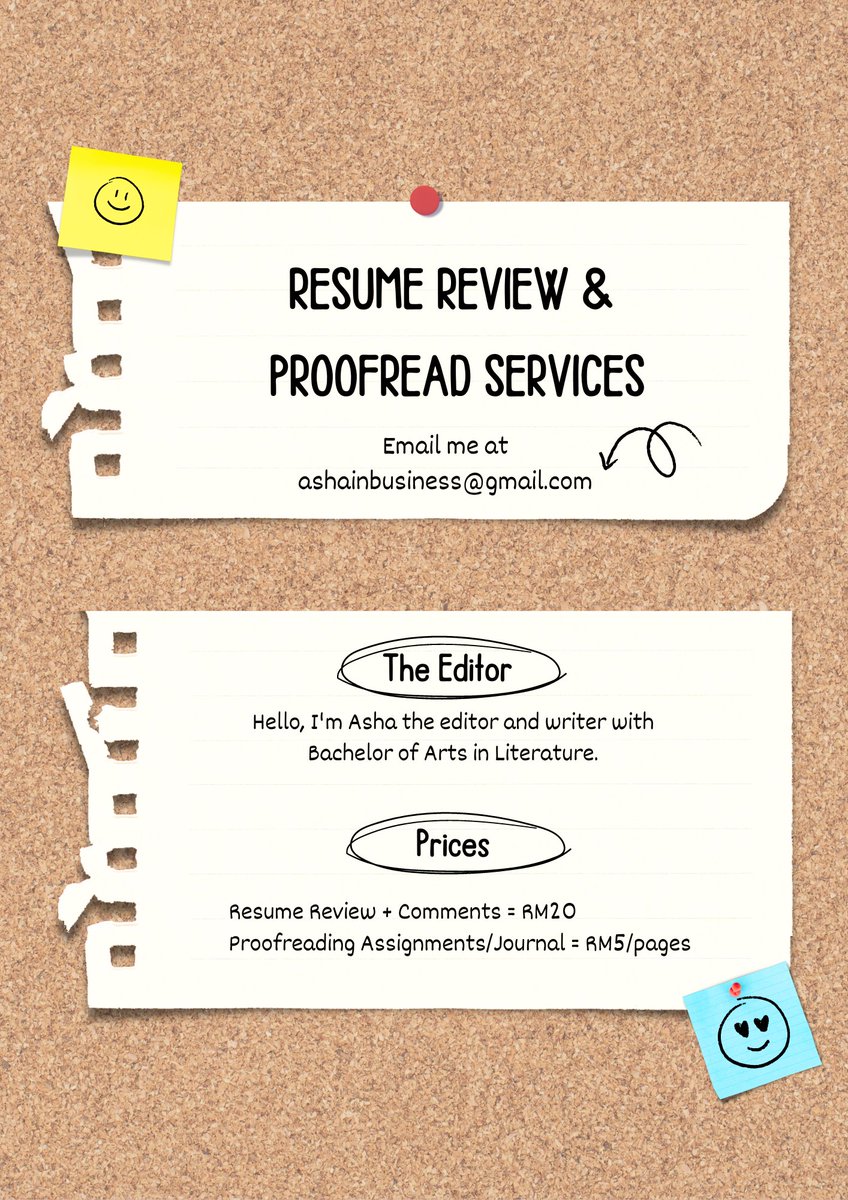 📌 SERVIS REVIEW RESUME 

Sesiapa fresh grad yang masih struggle nak cari kerja tetap tu boleh DM saya untuk saya bantu review/komen resume anda. 

💌 DM saya jika berminat. TQ

#jobhunting