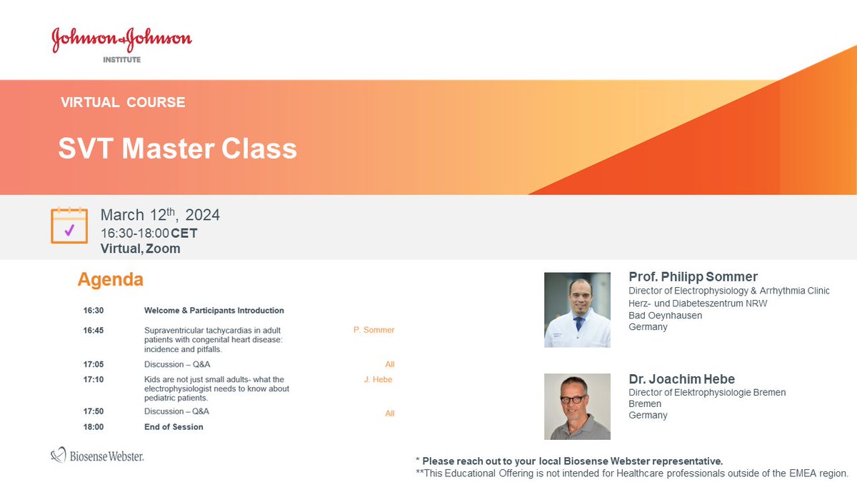 Tuesday 12.3.2024- next step in our SVT masterclass. This time focus on GUCH patients with SVT and special aspects in pediatric patients- lecture given by one of the top specialists in the field Joachim Hebe. @BiosenseWebster @YoungDgk @AGEP_DGK @DGK_org