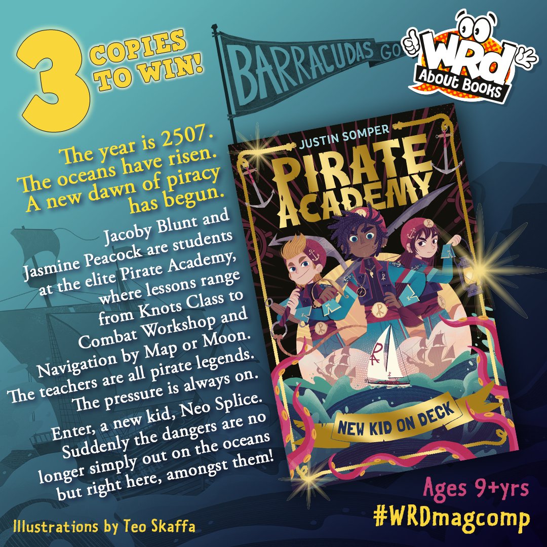 We have 3 swashbuckling copies of #PirateAcademy to #Win by the AMAZING @JustinSomper For the chance to zoom forward to 2507 into a new dawn of piracy & join Jacoby & Jasmine as they sail on the high sea at the elite Pirate Academy… RT/Flw by Mar 15 @publishinguclan #WRDMagComp