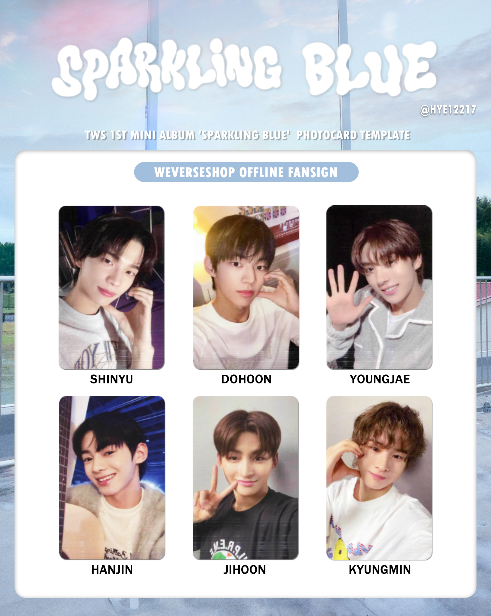 TWS シニュ　バパケ　weverse TWS Shinyu Sparkling Blue Weverse Photocard PC Photo card