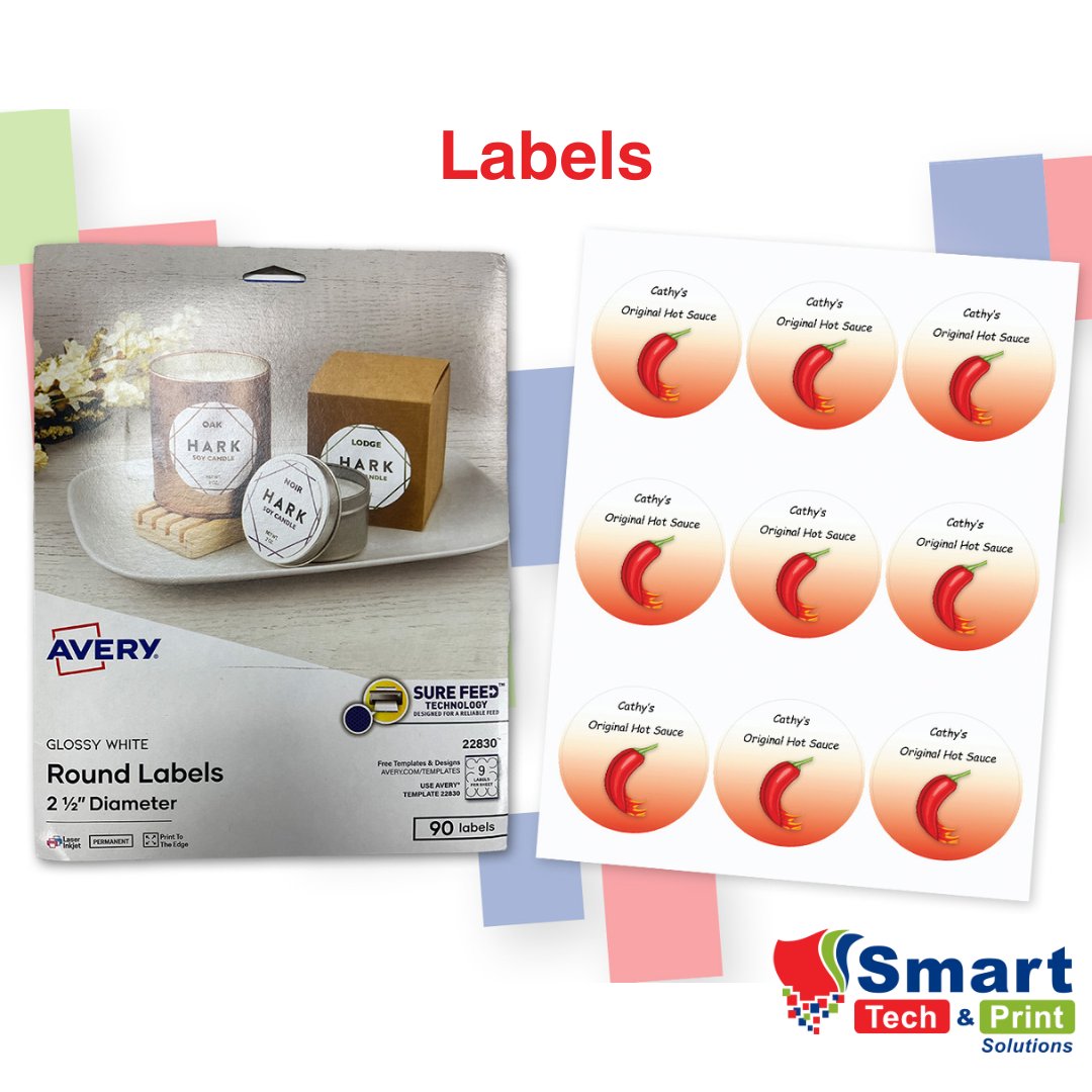 🏷️ Make your mark with our customizable labels! 🏷️ From organization to personalization, find your perfect fit at Smart Tech and Print Solutions. 🖊️ #CustomLabels #OrganizationEssentials #PersonalizedTouches