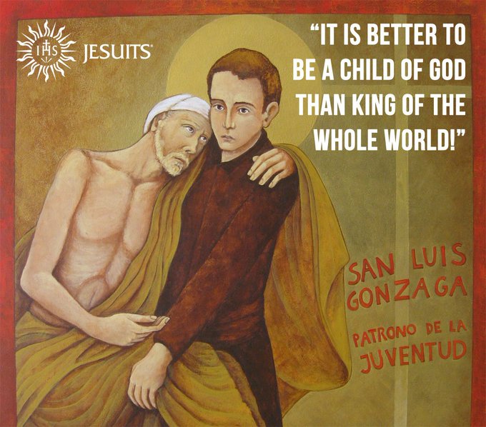 #OTD in 1568, the birth of St. Aloysius Gonzaga, SJ, who died as a result of caring for plague victims. He is patron of youth and AIDS patients.
