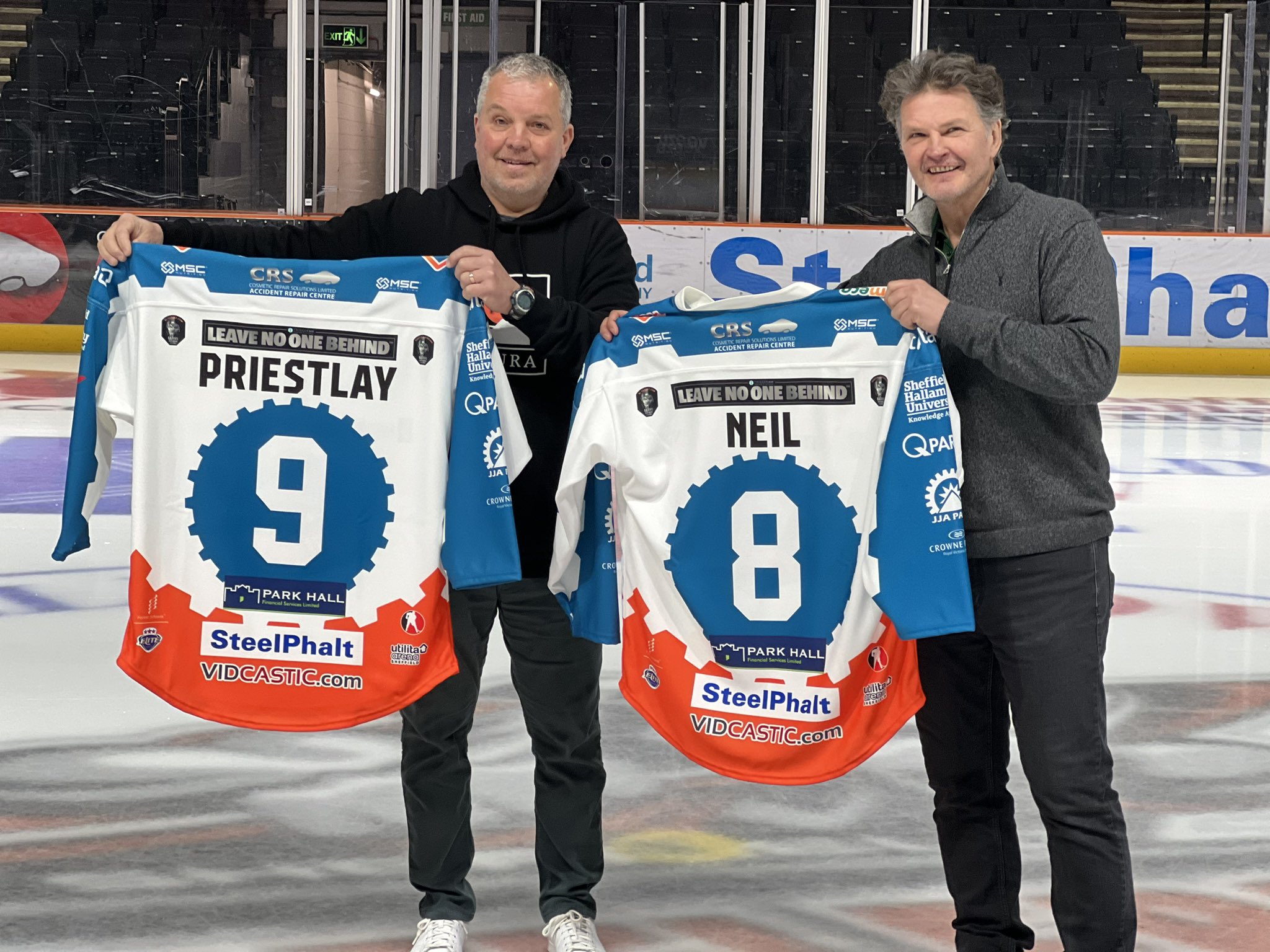 Sheffield Steelers on X: "The Messiah Ken Priestlay and Scott Neil back at the arena this morning. Pre game Retro presentation before face off tonight. https://t.co/C3n0EpQm6l" / X
