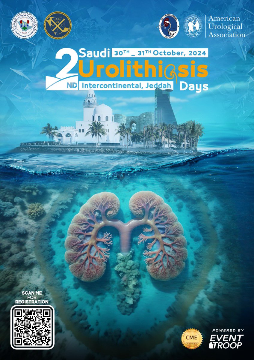 wissamabokhalid's tweet photo. We are thrilled to announce the launch of registration for The 2nd Saudi Urolithiasis Days conference. Visit our website, https://t.co/PRXjK3uCx4, for exciting surprises and discounts. 
This event is a remarkable collaboration between international and national speakers. https://t.co/EUAuZvKDXh